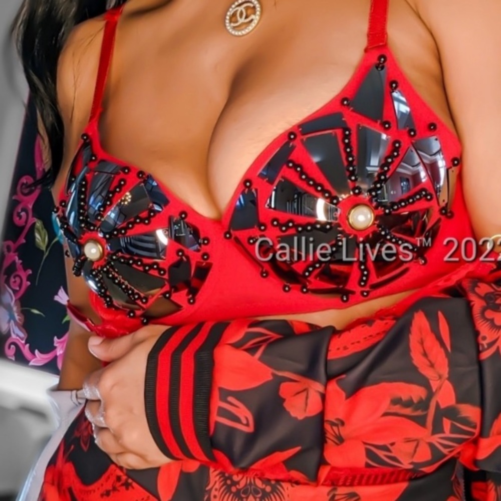 Xena Red Matrix Mirrored Bra Top